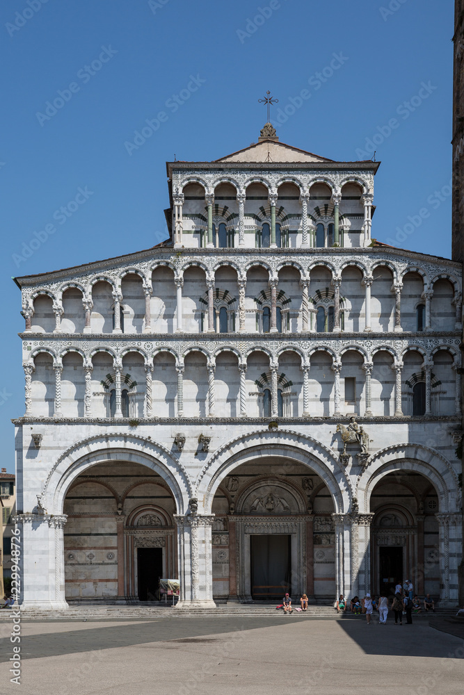 Lucca Italy July 4th 2015 : The beautiful duomo di San Martino in Lucca, Tuscany