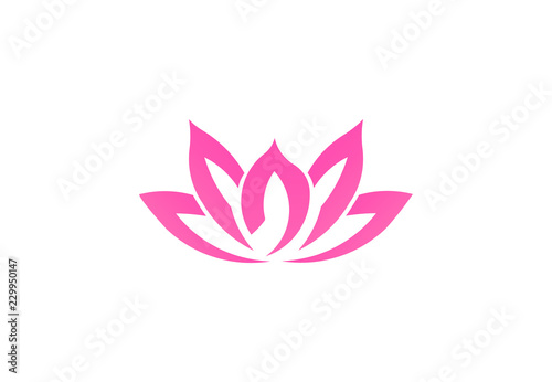 Pink lotus flower  business vector logo