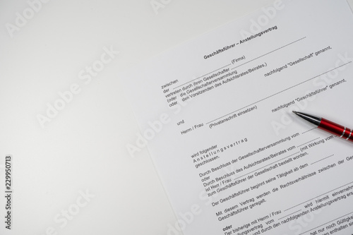 Geschäftsführer Vertrag