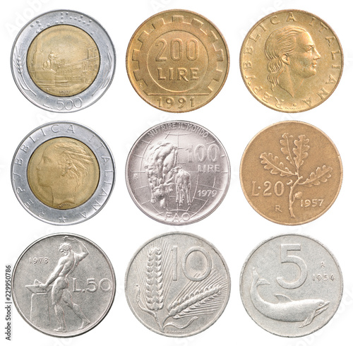 Wallpaper Mural Full set of italian coins Torontodigital.ca