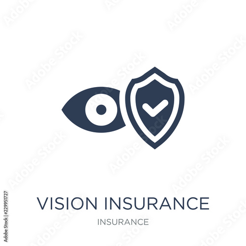 vision insurance icon. Trendy flat vector vision insurance icon on white background from Insurance collection