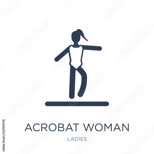 Acrobat Woman icon. Trendy flat vector Acrobat Woman icon on white background from Ladies collection