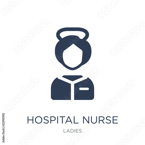 Hospital Nurse icon. Trendy flat vector Hospital Nurse icon on white background from Ladies collection
