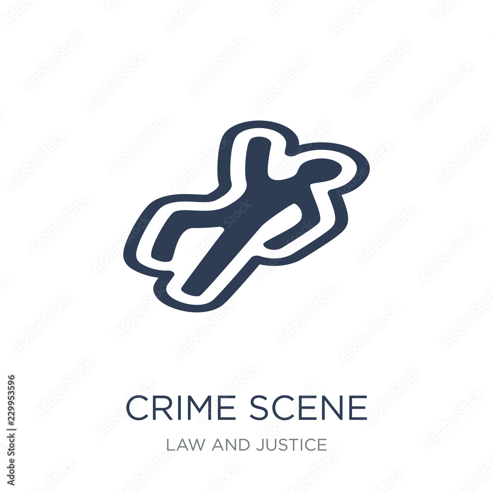 Crime scene icon. Trendy flat vector Crime scene icon on white background from law and justice collection Crime scene icon. Trendy flat vector Crime scene icon on white background from law and justice collection