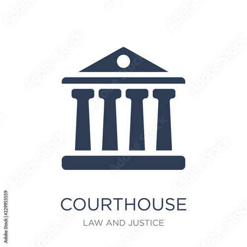 Courthouse icon. Trendy flat vector Courthouse icon on white background from law and justice collection