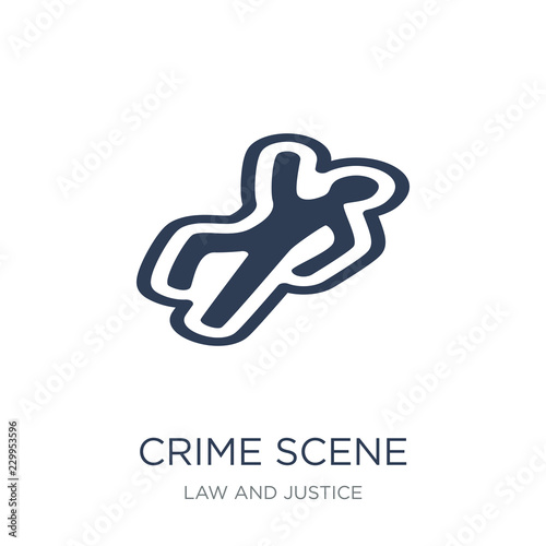 Crime scene icon. Trendy flat vector Crime scene icon on white background from law and justice collection