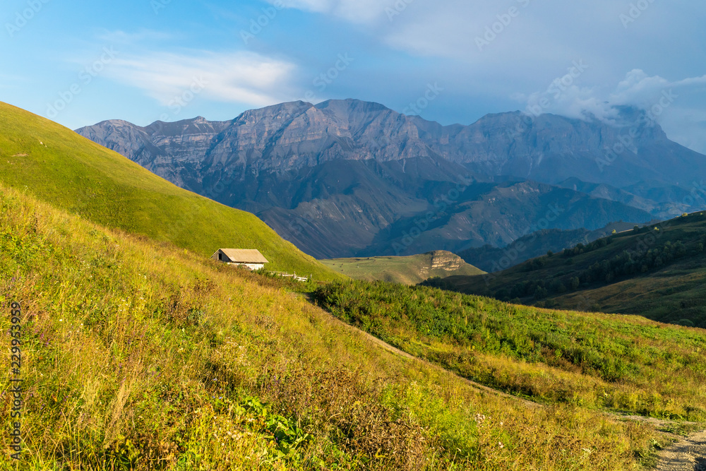 Landscape view of Caucasus mountains