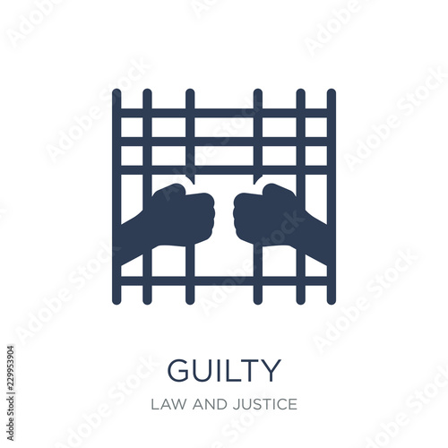 Guilty icon. Trendy flat vector Guilty icon on white background from law and justice collection