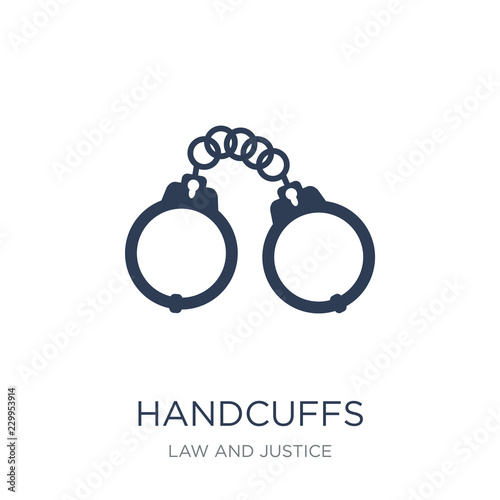 Handcuffs icon. Trendy flat vector Handcuffs icon on white background from law and justice collection