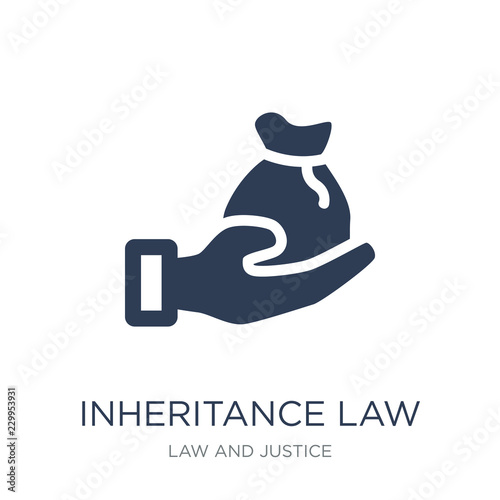 inheritance law icon. Trendy flat vector inheritance law icon on white background from law and justice collection