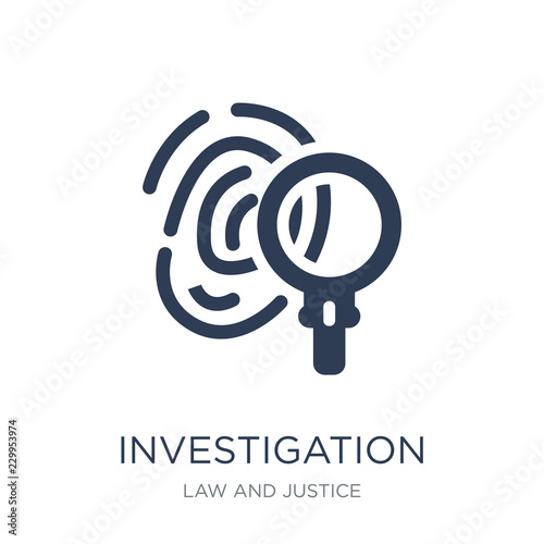 Investigation icon. Trendy flat vector Investigation icon on white background from law and justice collection