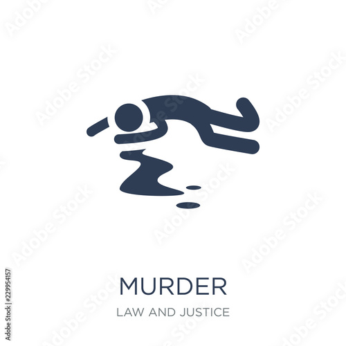 murder icon. Trendy flat vector murder icon on white background from law and justice collection