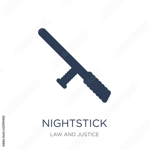 Nightstick icon. Trendy flat vector Nightstick icon on white background from law and justice collection
