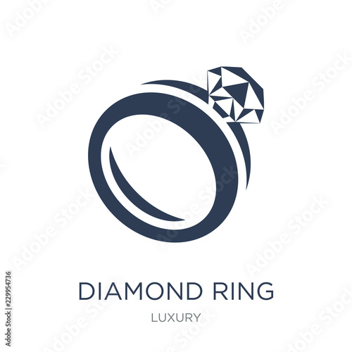 Diamond ring icon. Trendy flat vector Diamond ring icon on white background from Luxury collection