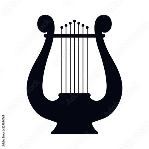 Icon lyre, stringed musical instrument. Vector illustration. photo