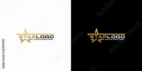 Modern gold star logo design vector. Stars logo design concept