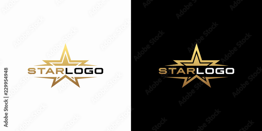 Modern gold star logo design vector. Stars logo design concept
