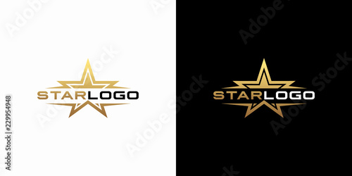 Obraz na plátně Modern gold star logo design vector. Stars logo design concept