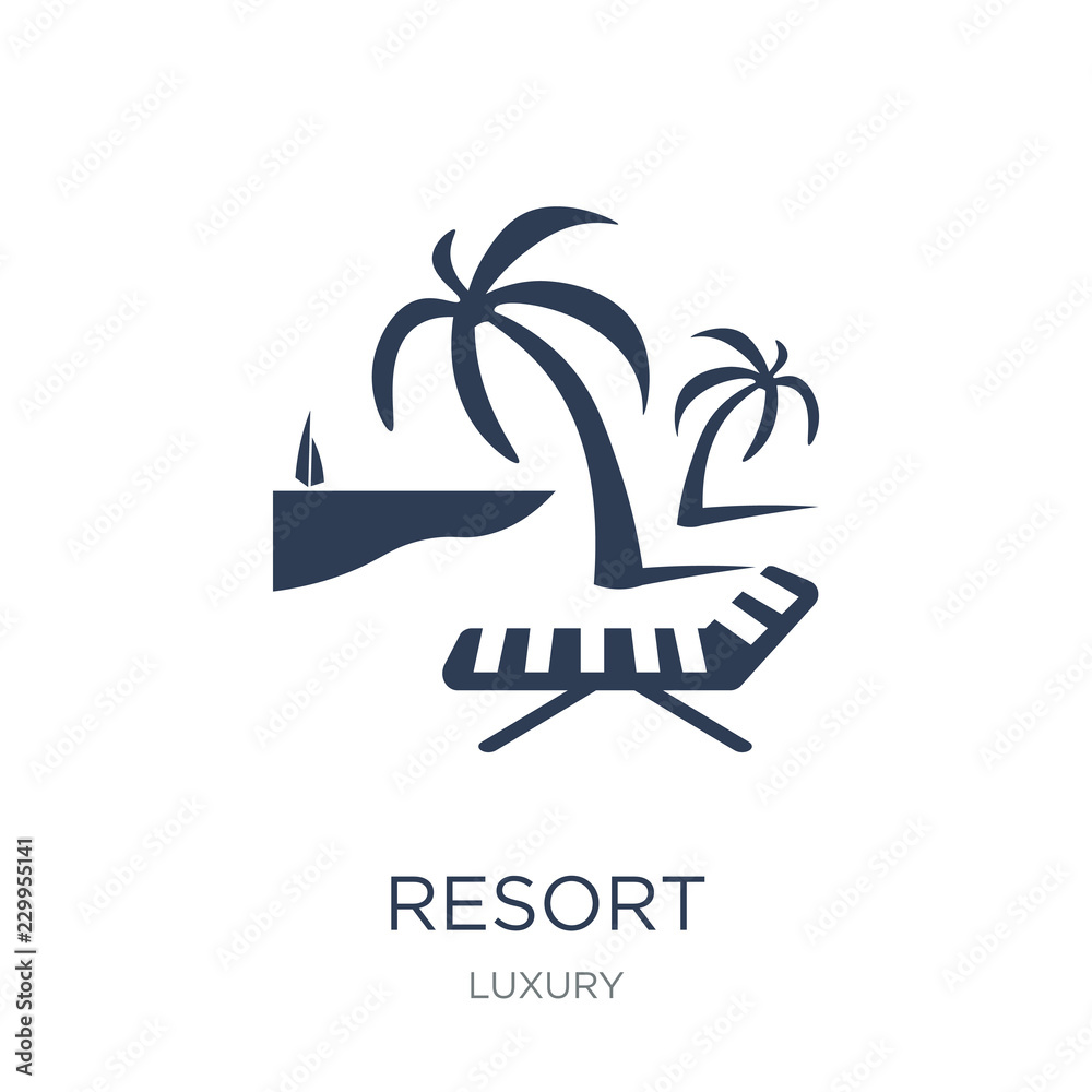 Resort icon. Trendy flat vector Resort icon on white background from Luxury collection