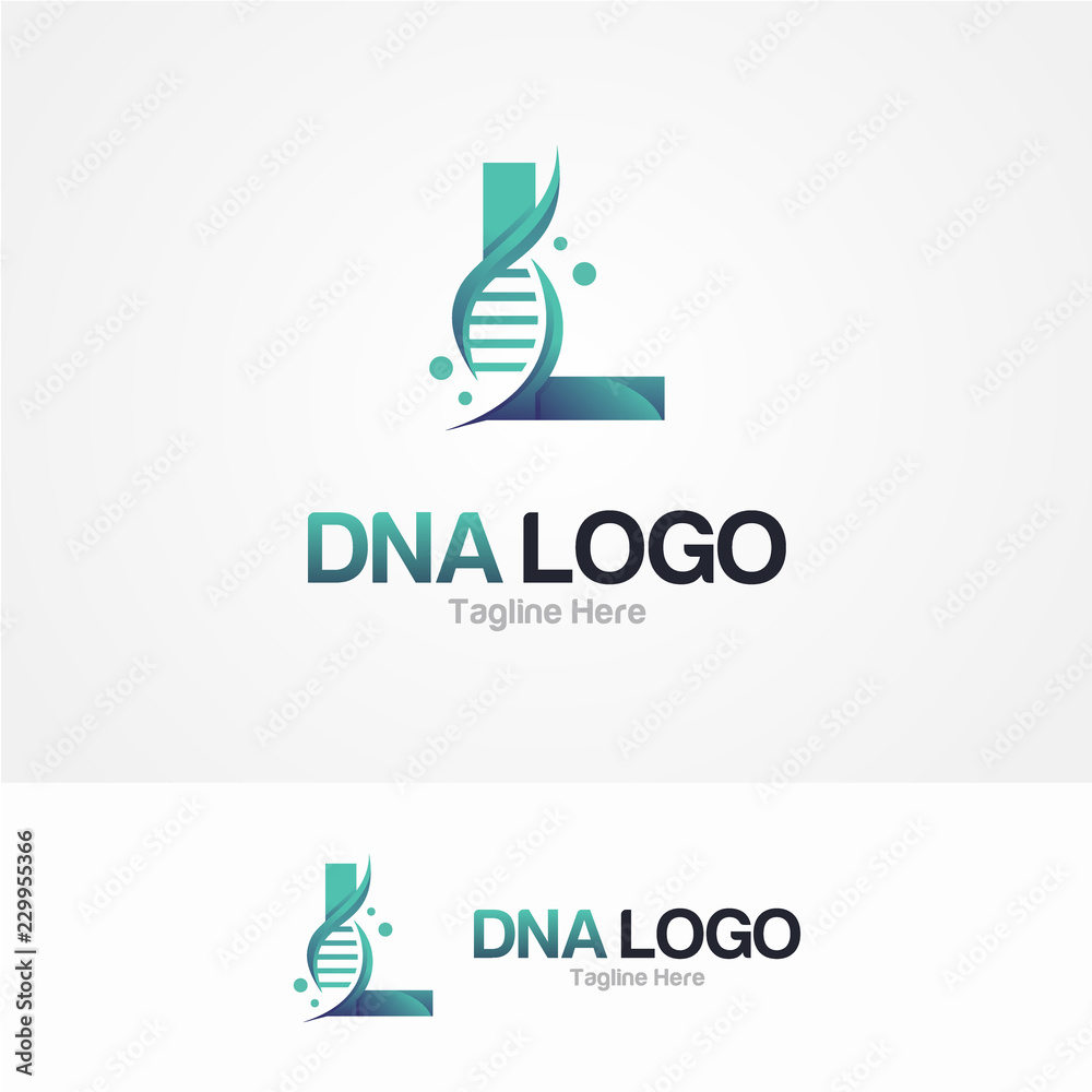 Abstract Letter L and DNA Vector Logo Abstract Letter L and DNA Vector Logo