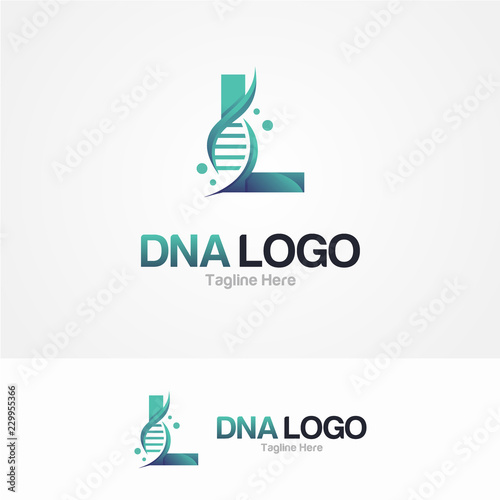 Abstract Letter L and DNA Vector Logo