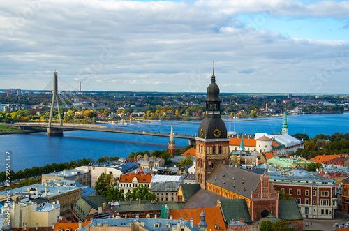 Panoramic view of Riga Old Town, Latvia