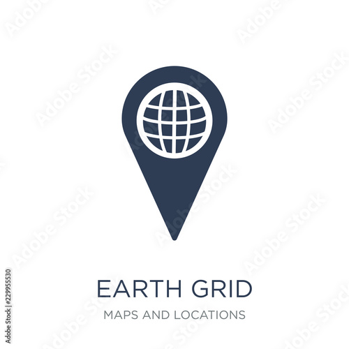 Earth grid icon. Trendy flat vector Earth grid icon on white background from Maps and Locations collection