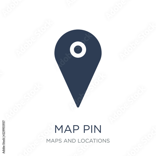 Map Pin icon. Trendy flat vector Map Pin icon on white background from Maps and Locations collection