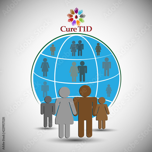 Concept of Juvenile Diabetes- Diabetes mellitus type 1 also known as type 1 diabetes i.e T1D. Illustrates the Concept for cure diabetes, hope to millions with diabetes wishing for cure.