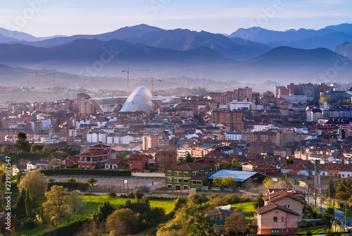 Vista general de la ciudad de Oviedo, Asturias. photo