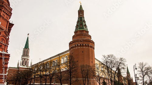Architectural details of building near Red Square in Moscow.