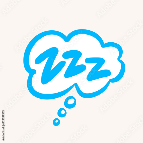 Comic bubble Zzz. Sleeping vector icon.
