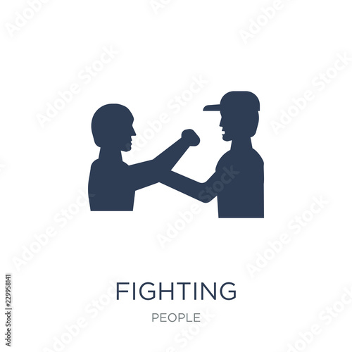 Fighting icon. Trendy flat vector Fighting icon on white background from People collection