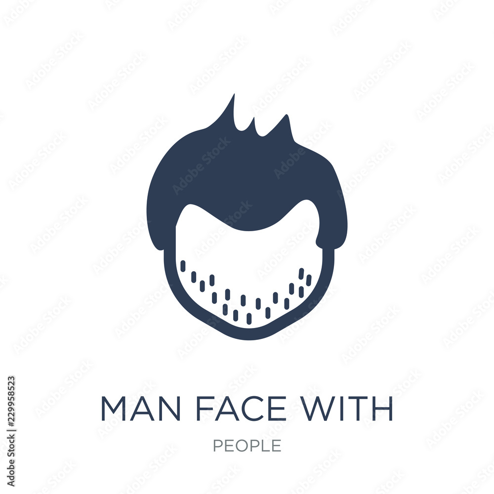 Man Face With Spiky Hair Icon Trendy Flat Vector Man Face With Spiky