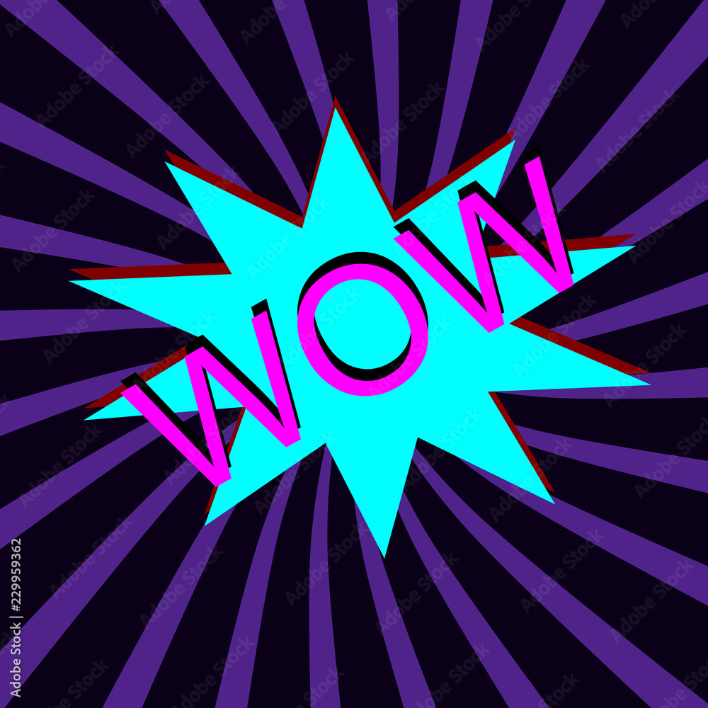 Burst ultraviolet background. Comic Speech Bubble, Cartoon WOW