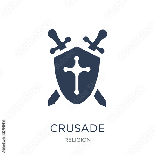 Crusade icon. Trendy flat vector Crusade icon on white background from Religion collection