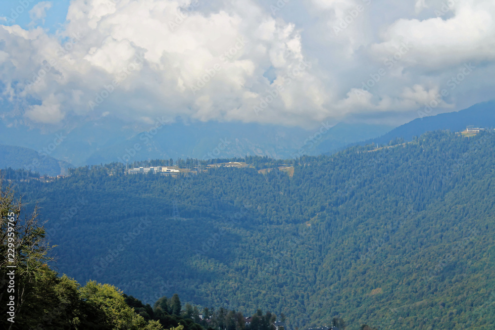 Fototapeta premium Steep slope on the mountain of the Northern Caucasus
