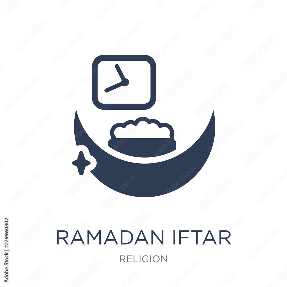 Ramadan Iftar icon. Trendy flat vector Ramadan Iftar icon on white background from Religion collection Ramadan Iftar icon. Trendy flat vector Ramadan Iftar icon on white background from Religion collection