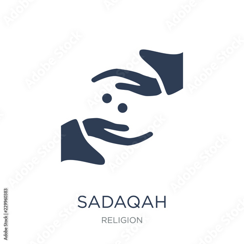 Sadaqah icon. Trendy flat vector Sadaqah icon on white background from Religion collection
