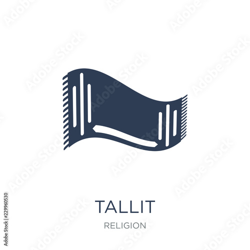Tallit icon. Trendy flat vector Tallit icon on white background from Religion collection