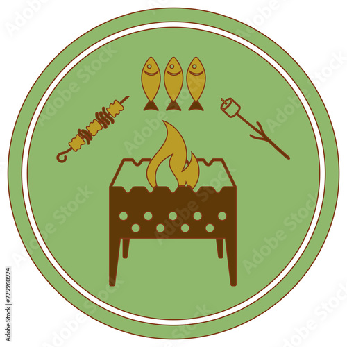 Brazier zephyr, kebab and fish icon