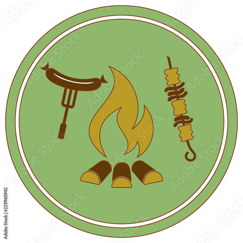 Grilled kebab and sausage icon
