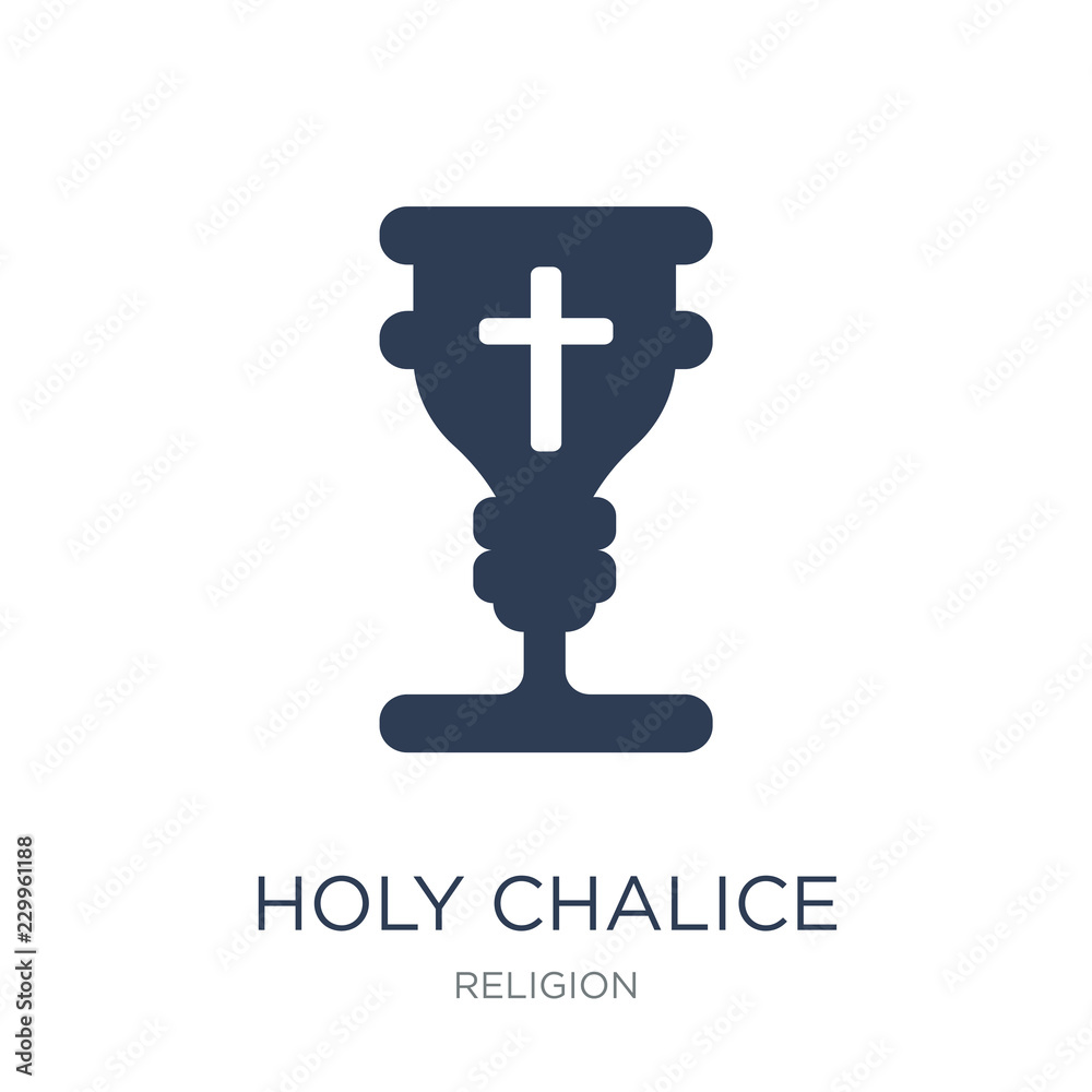 Holy chalice icon. Trendy flat vector Holy chalice icon on white background from Religion collection Holy chalice icon. Trendy flat vector Holy chalice icon on white background from Religion collection