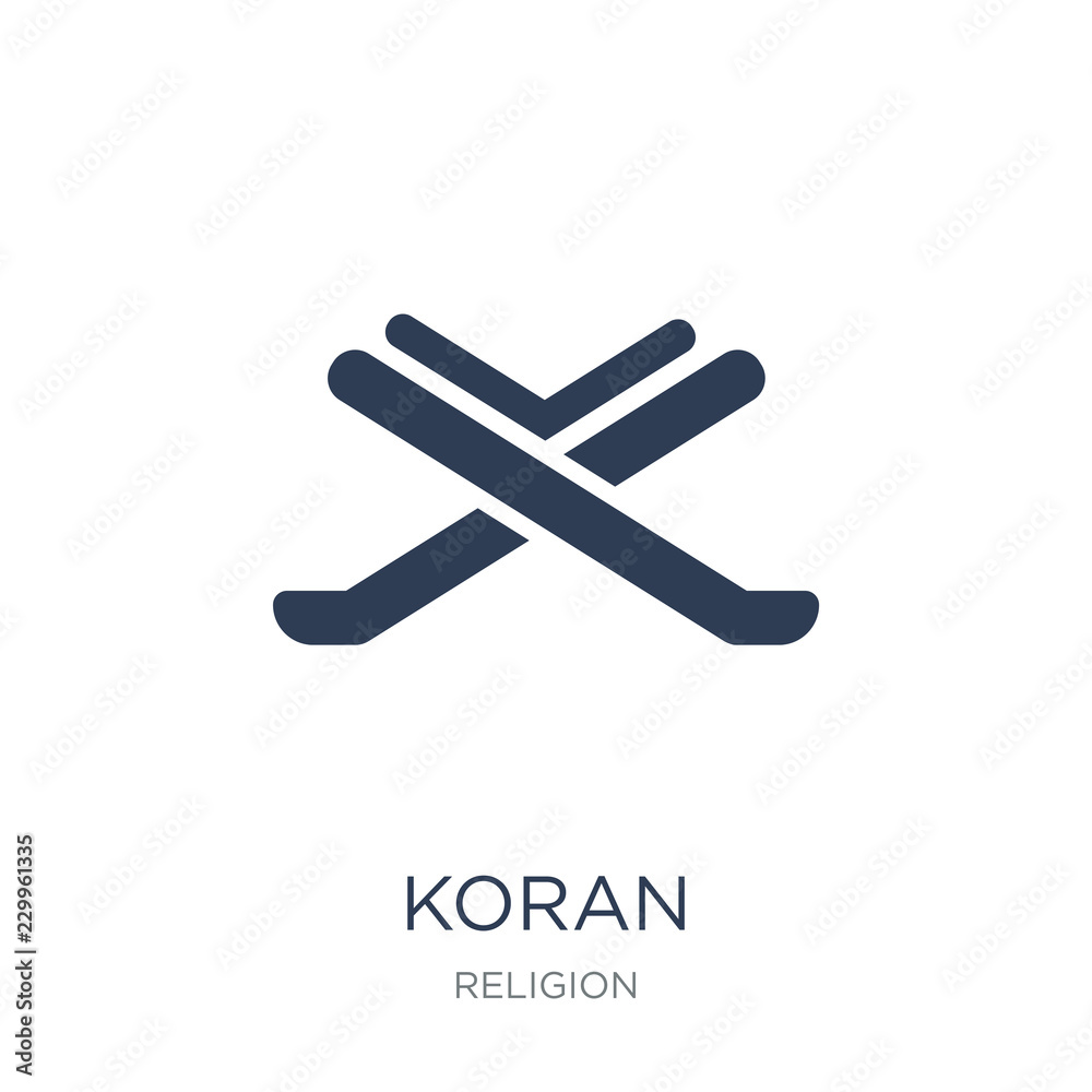 Koran icon. Trendy flat vector Koran icon on white background from Religion collection