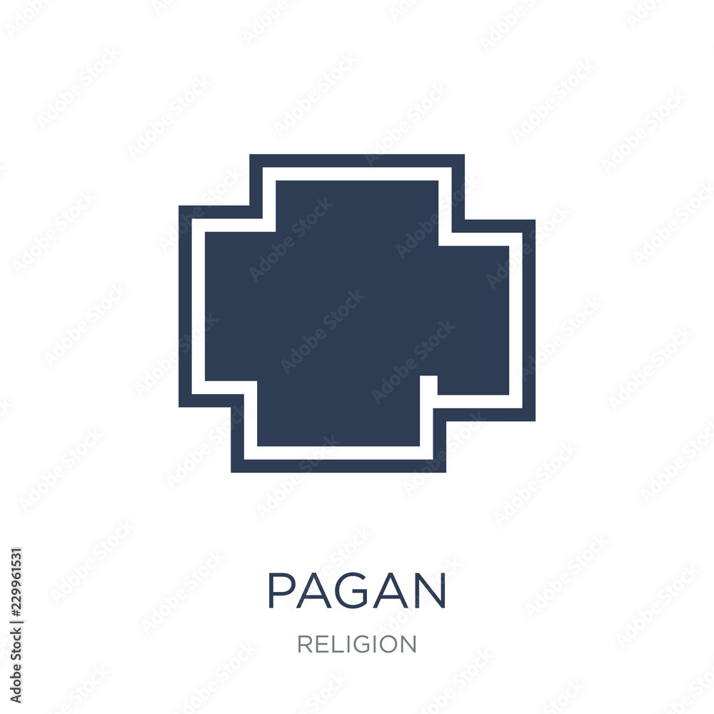 pagan icon. Trendy flat vector pagan icon on white background from Religion collection pagan icon. Trendy flat vector pagan icon on white background from Religion collection