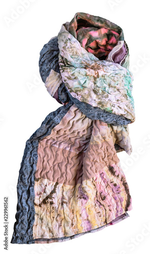 knotted silk patchwork scarf isolated