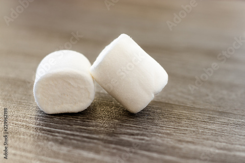 Marshmallows in white bowl