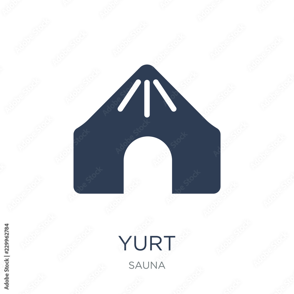 Yurt icon. Trendy flat vector Yurt icon on white background from sauna collection Yurt icon. Trendy flat vector Yurt icon on white background from sauna collection