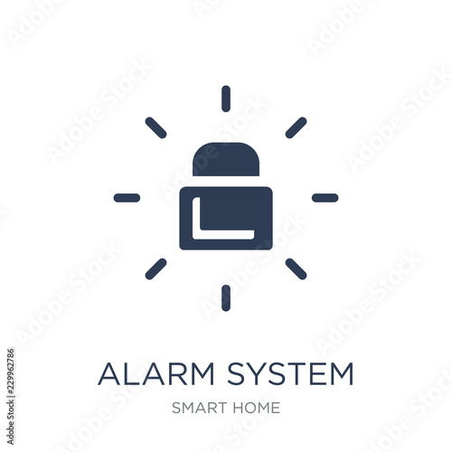alarm system icon. Trendy flat vector alarm system icon on white background from smart home collection