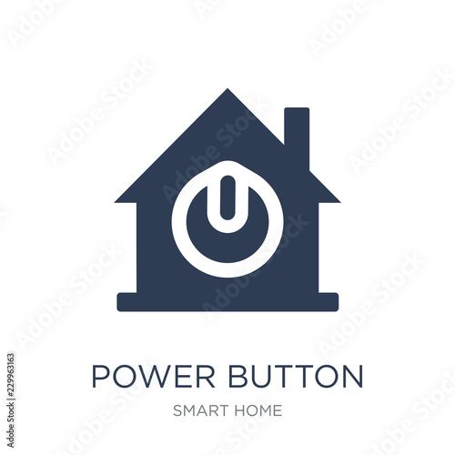 Power button icon. Trendy flat vector Power button icon on white background from smart home collection